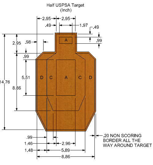 Half-Size USPSA Target Half-size IPSC Target